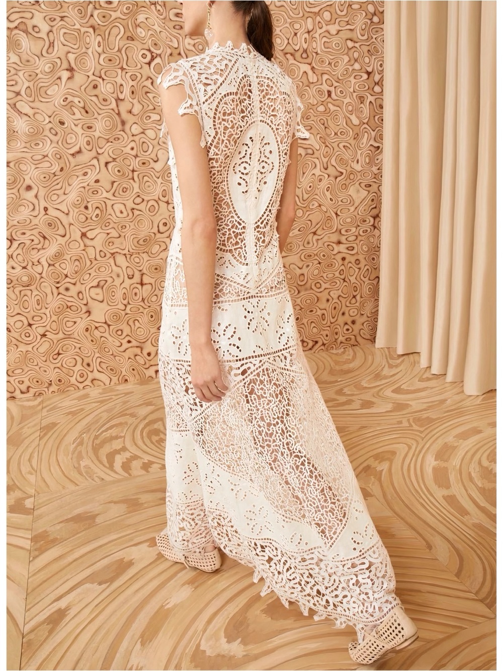 Ulla Johnson Maxi White Floral Lace Sleeveless Flora Eyelet Dress - Picture 6 of 7